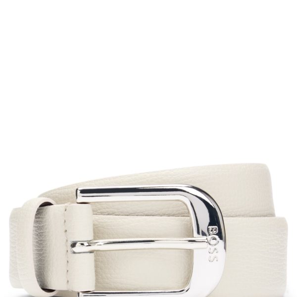 Ceinture en cuir italien grainé avec boucle logotée – Hugo Boss