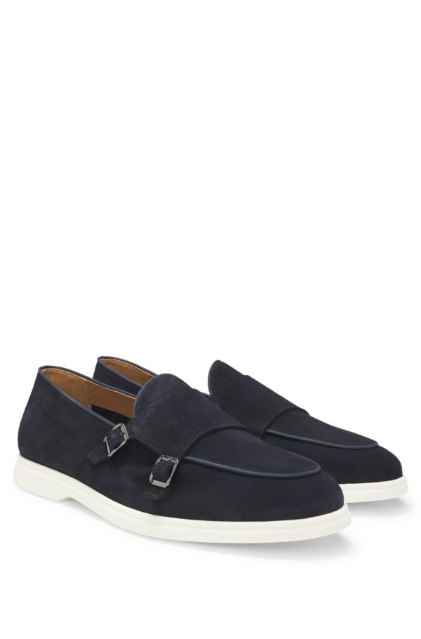 Hugo Boss Chaussures en cuir suédé avec semelle extérieure contrastante