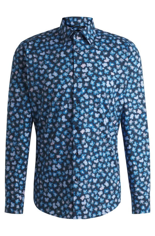 Hugo Boss Chemise Regular en popeline de coton stretch avec imprimé à fleurs