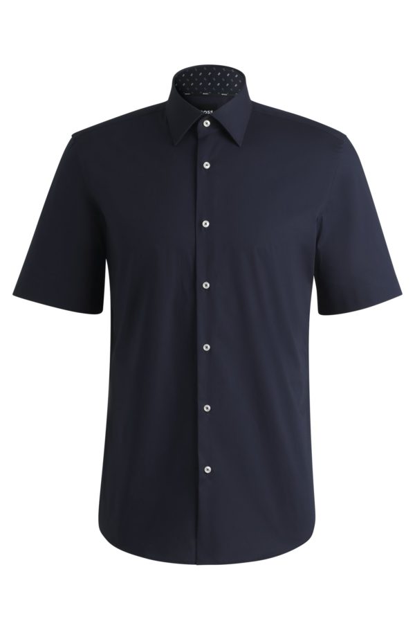 Hugo Boss Chemise Regular en popeline de coton stretch facile à repasser