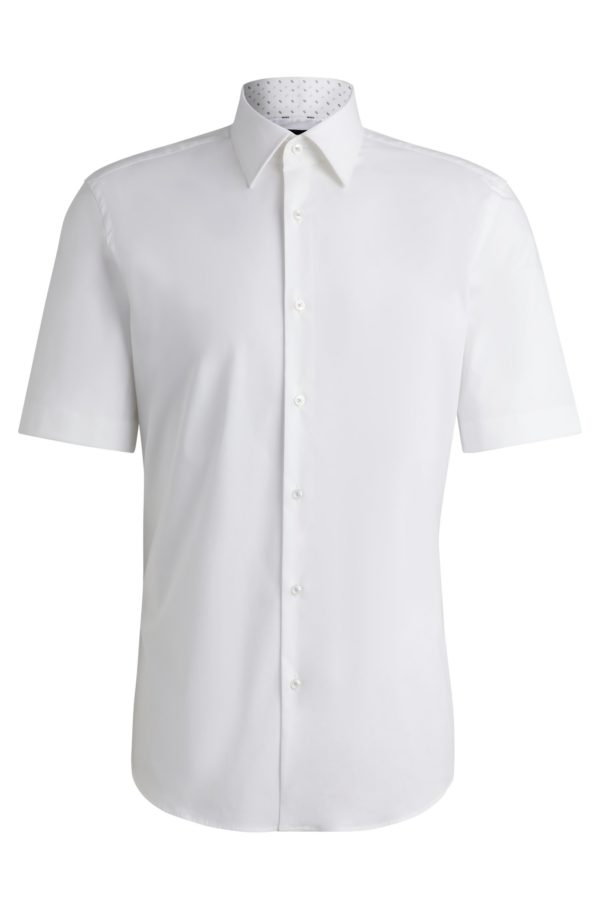 Hugo Boss Chemise Regular en popeline de coton stretch facile à repasser
