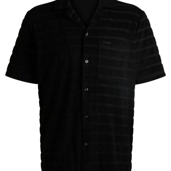 Hugo Boss Chemise Relaxed en coton éponge à rayures