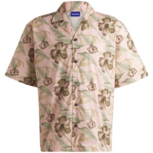 Hugo Boss Chemise Relaxed en popeline de coton imprimée