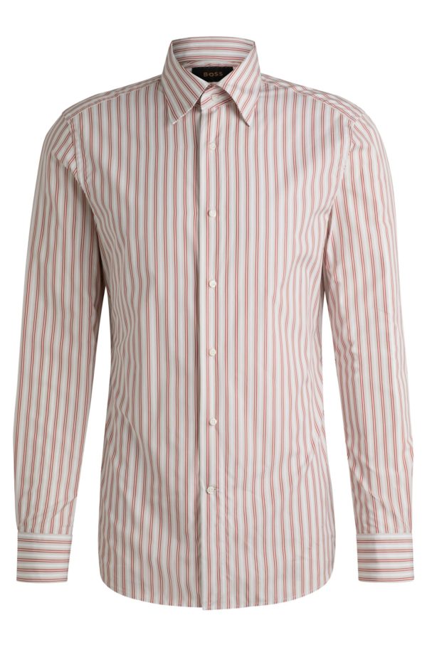 Hugo Boss Chemise Slim en coton italien à rayures