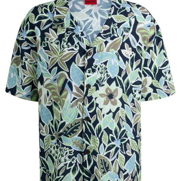 Hugo Boss Chemise de plage Relaxed à imprimé intégral