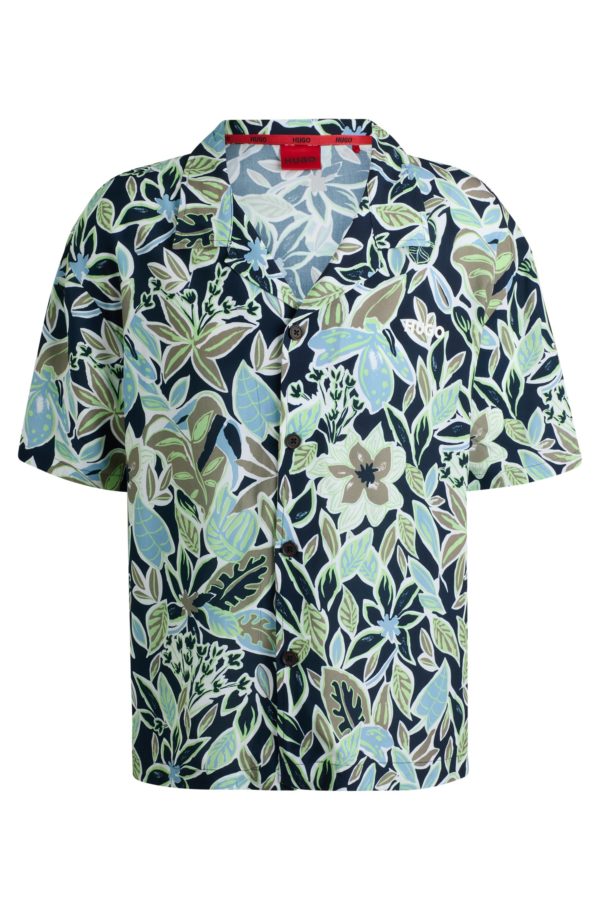 Hugo Boss Chemise de plage Relaxed à imprimé intégral