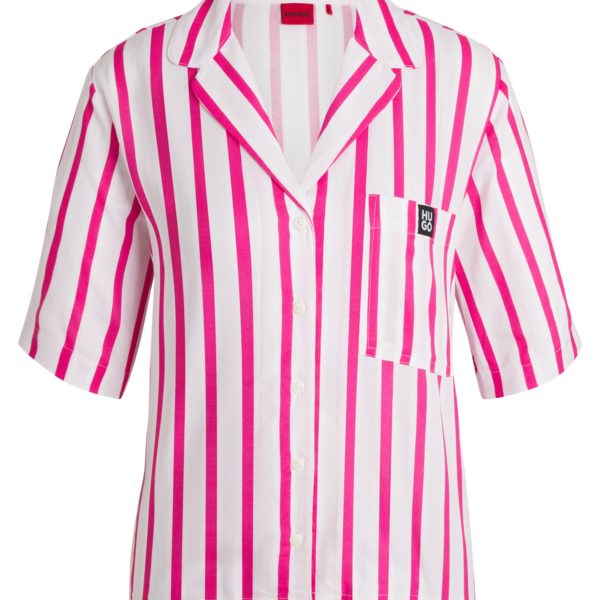Chemise de pyjama en twill à rayures jacquard – Hugo Boss