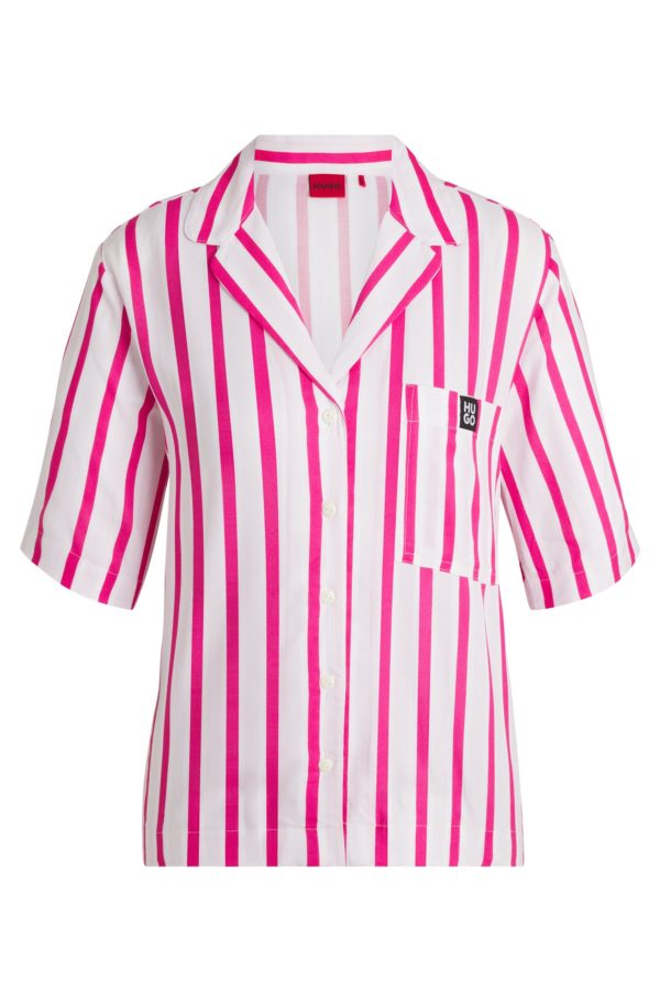 Hugo Boss Chemise de pyjama en twill à rayures jacquard