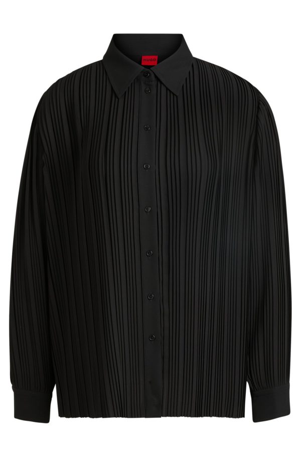 Hugo Boss Chemisier Regular en crêpe plissé