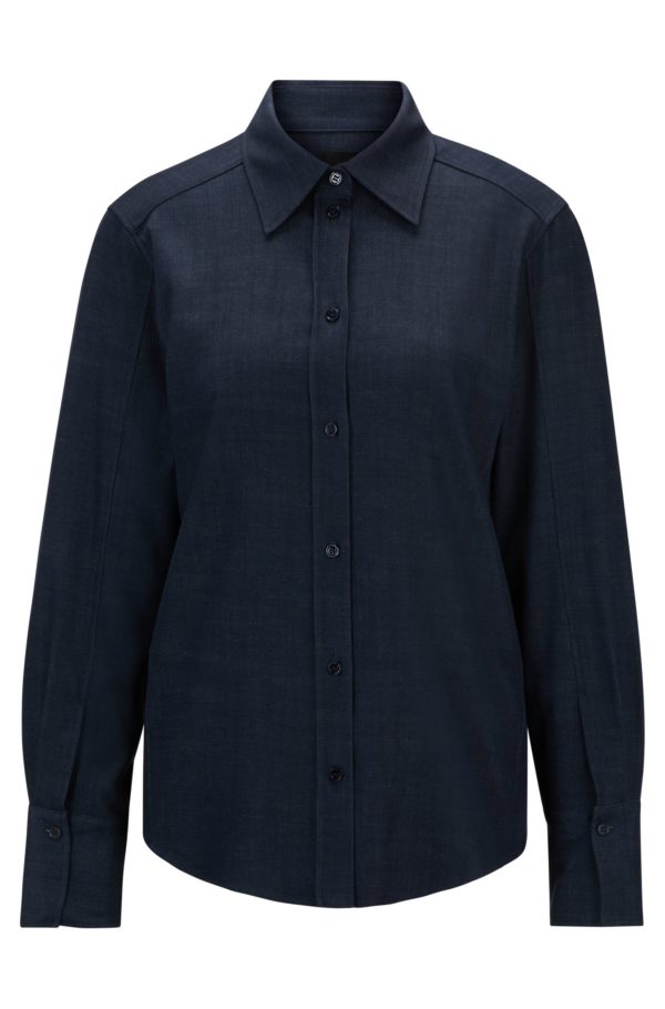 Hugo Boss Chemisier Regular en twill effet denim
