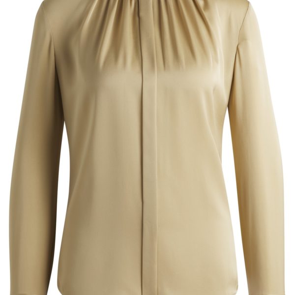 Hugo Boss Chemisier Regular sans col en soie stretch