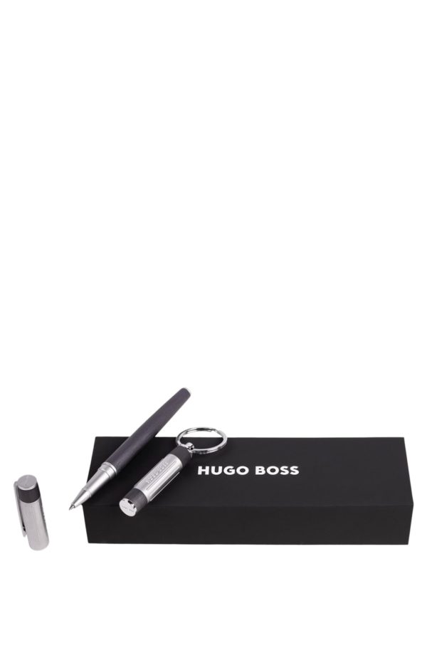 Hugo Boss Coffret avec porte-clés argenté et stylo-roller