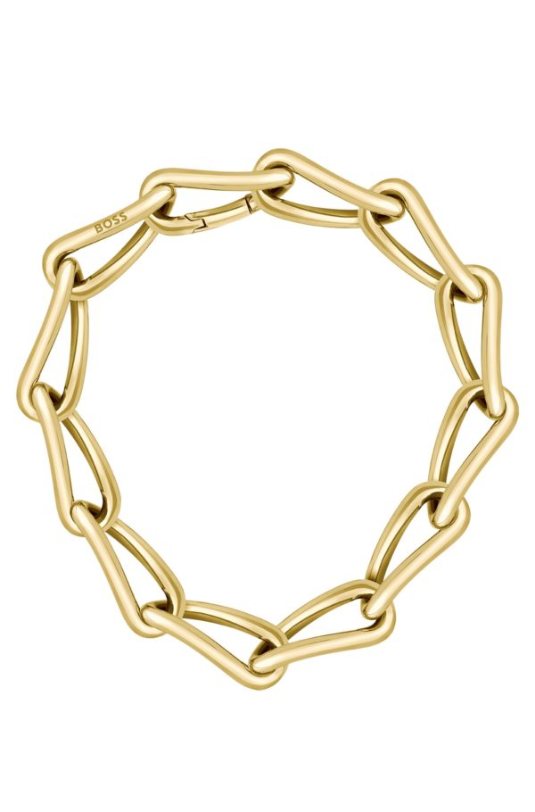 Hugo Boss Collier doré à maillons tubulaires torsadés