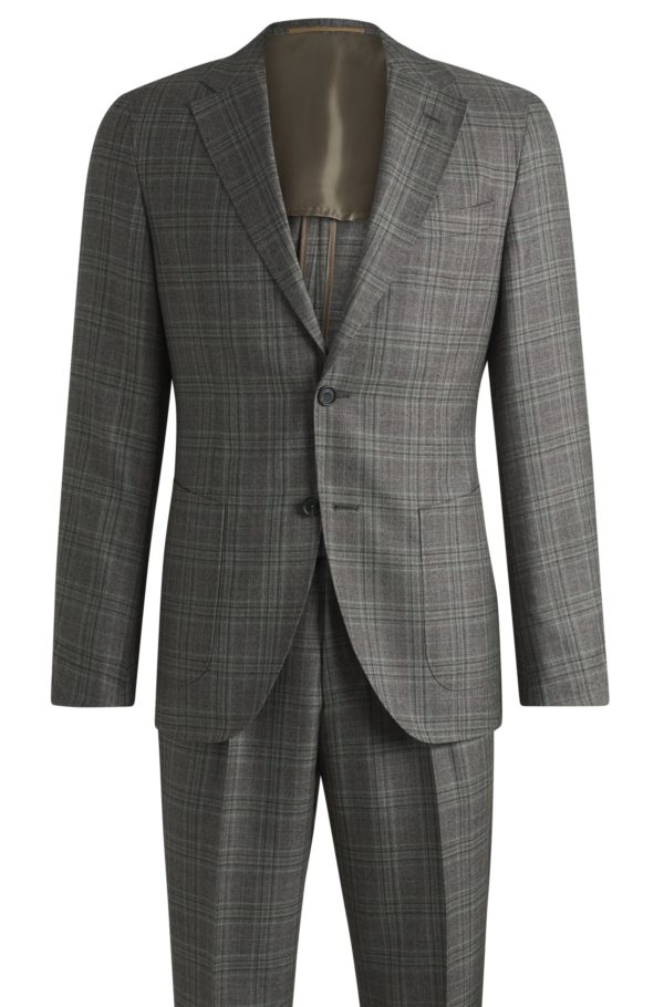Hugo Boss Costume Slim en laine vierge à carreaux