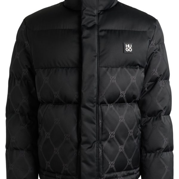 Doudoune déperlante avec motif jacquard emblématique – Hugo Boss
