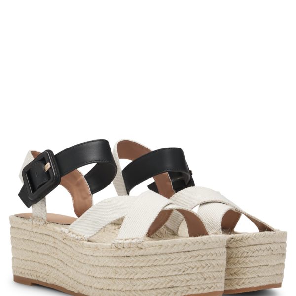 Hugo Boss Espadrilles à semelle plateforme avec brides en cuir et toile