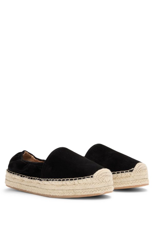 Hugo Boss Espadrilles en cuir suédé à talon élastique