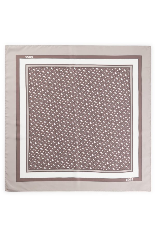 Hugo Boss Foulard carré confectionné en Italie en twill de soie à imprimé