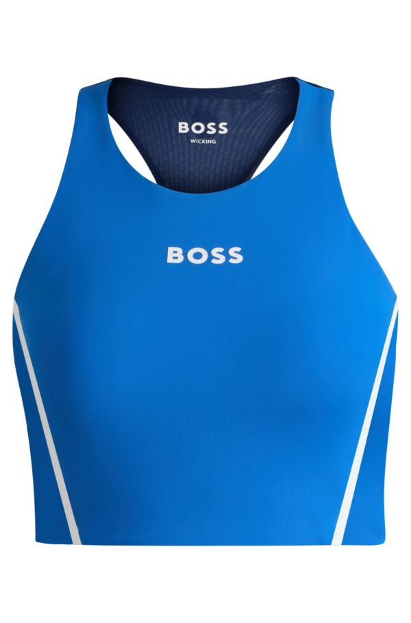 Hugo Boss Haut court en jersey stretch avec détails en mesh