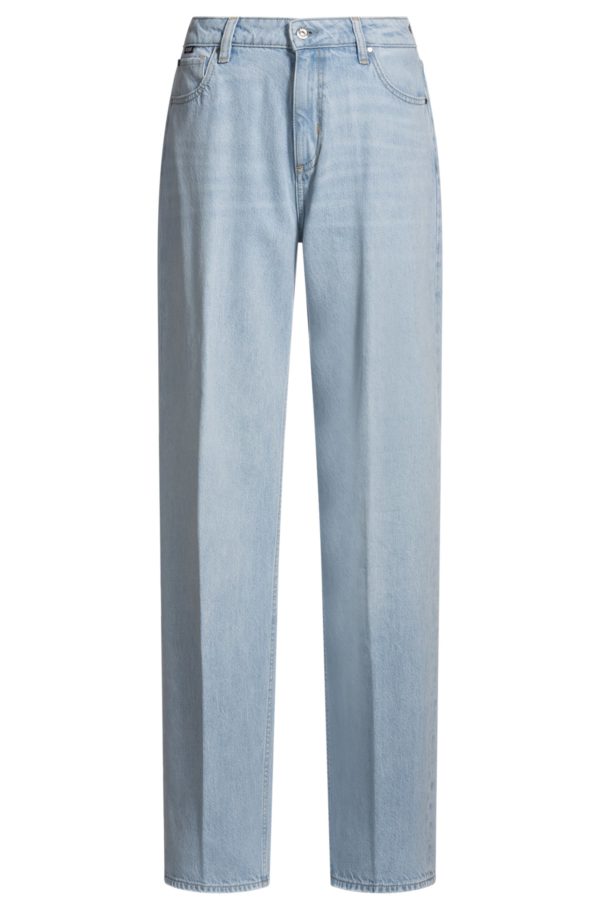 Hugo Boss Jean Boyfriend en denim rigide bleu