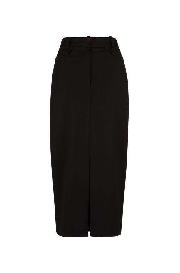 Hugo Boss Jupe longue en tissu stretch avec fente sur le devant