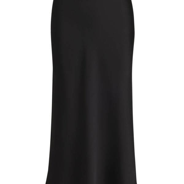 Hugo Boss Jupe mi-longue à la coupe évasée en satin avec ornement à la taille