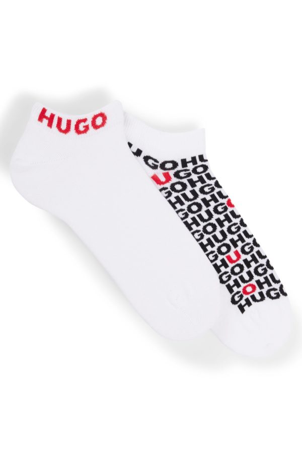 Hugo Boss Lot de deux paires de chaussettes basses en coton mélangé à logos