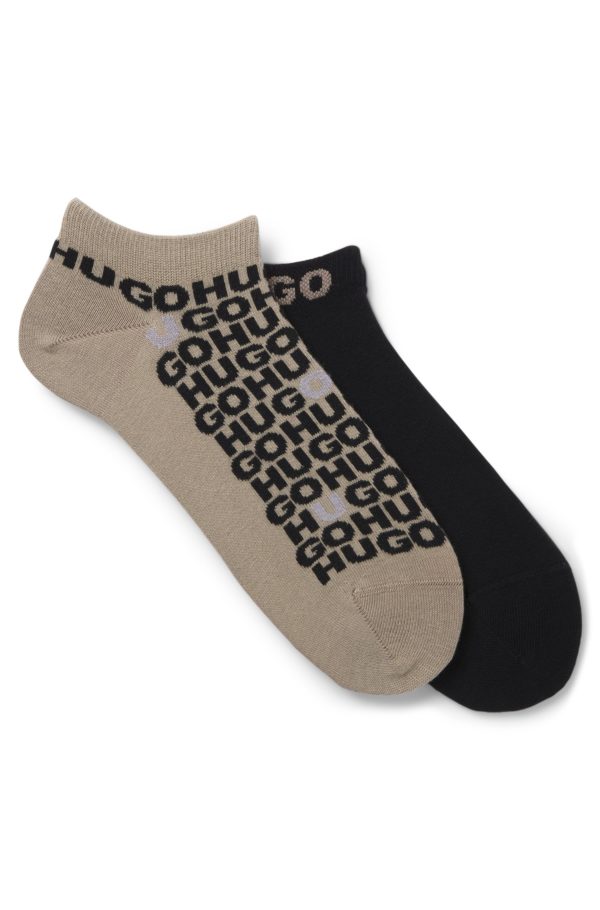 Hugo Boss Lot de deux paires de chaussettes basses en coton mélangé à logos