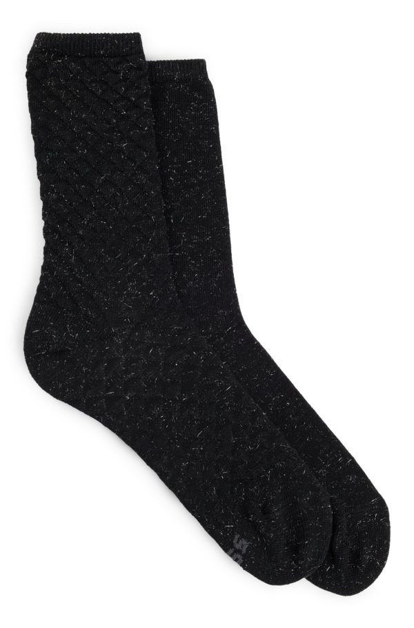 Hugo Boss Lot de deux paires de chaussettes mi-mollet effet brillant