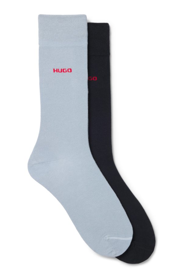Hugo Boss Lot de deux paires de chaussettes mi-mollet en tissu stretch
