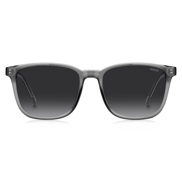 Hugo Boss Lunettes de soleil en acétate gris avec armatures argentées