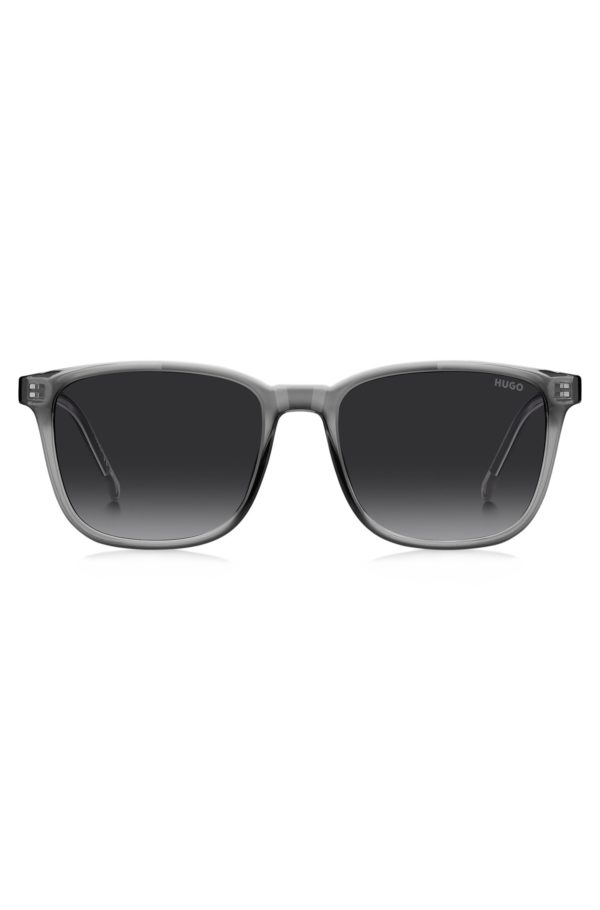 Hugo Boss Lunettes de soleil en acétate gris avec armatures argentées