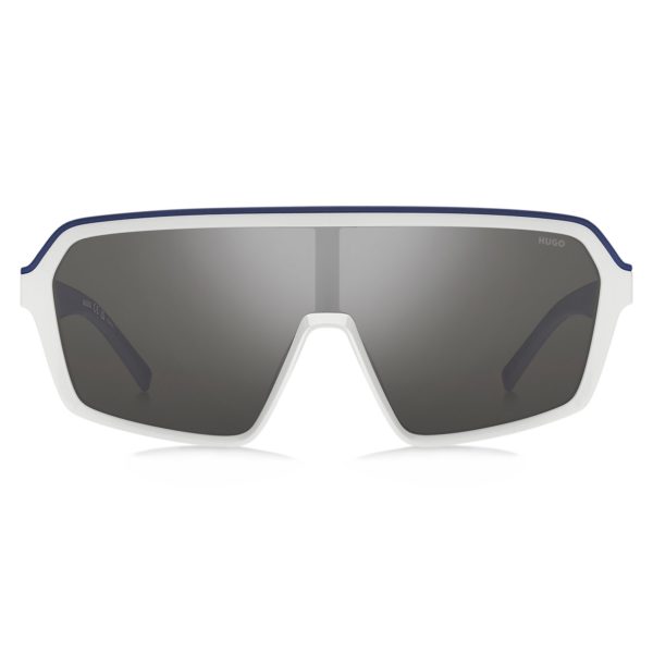 Hugo Boss Lunettes de soleil style masque avec verres teintés gris