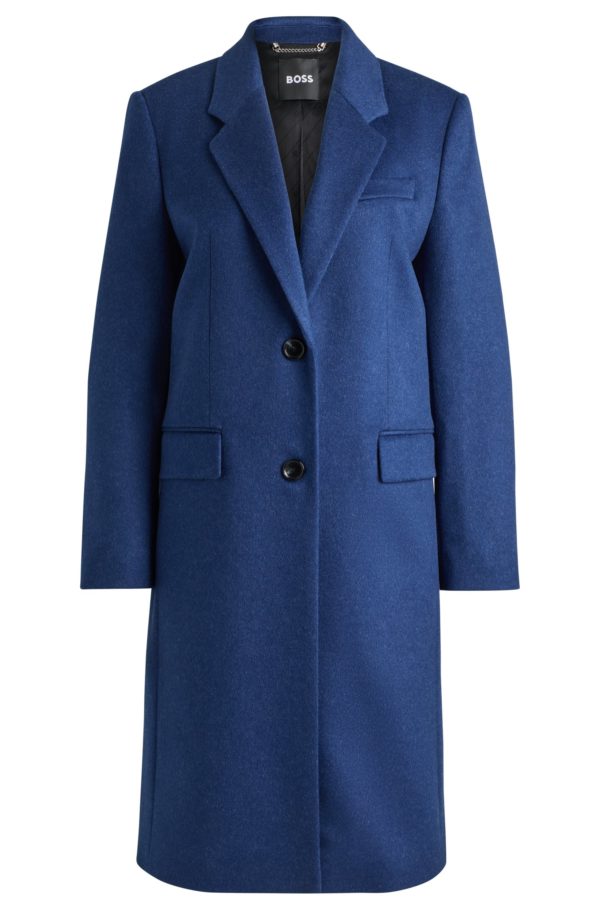 Hugo Boss Manteau Slim habillé en laine vierge et cachemire