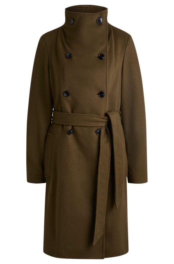 Hugo Boss Manteau croisé en laine mélangée