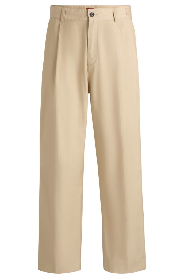 Hugo Boss Pantalon Relaxed en coton mélangé