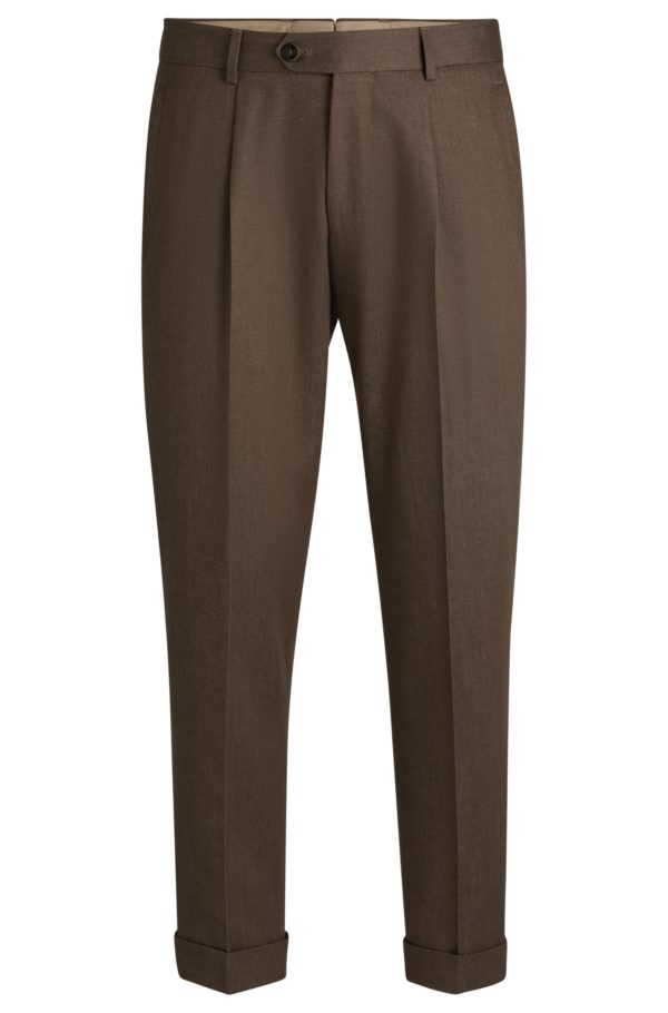 Hugo Boss Pantalon Relaxed en laine vierge à motif