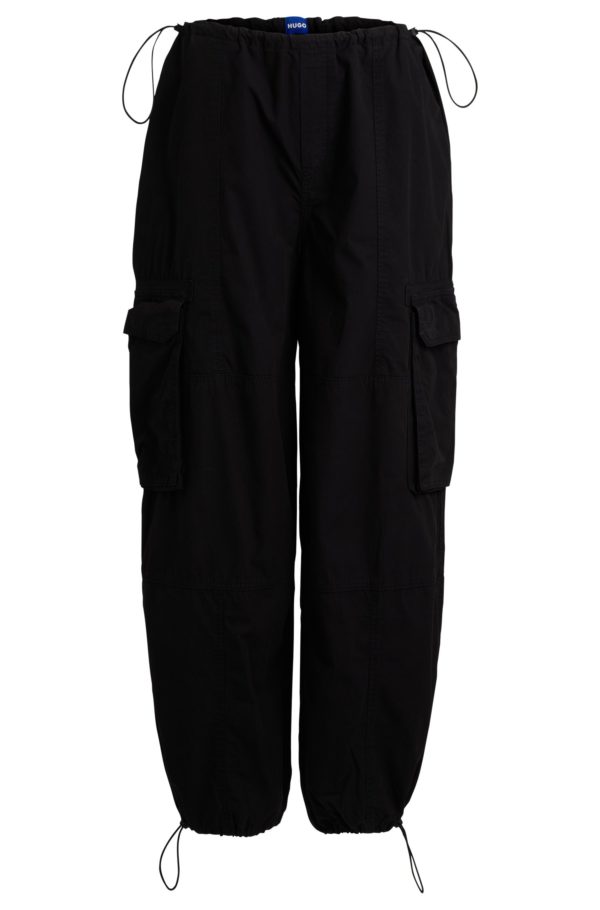 Hugo Boss Pantalon parachute Oversize en popeline de coton