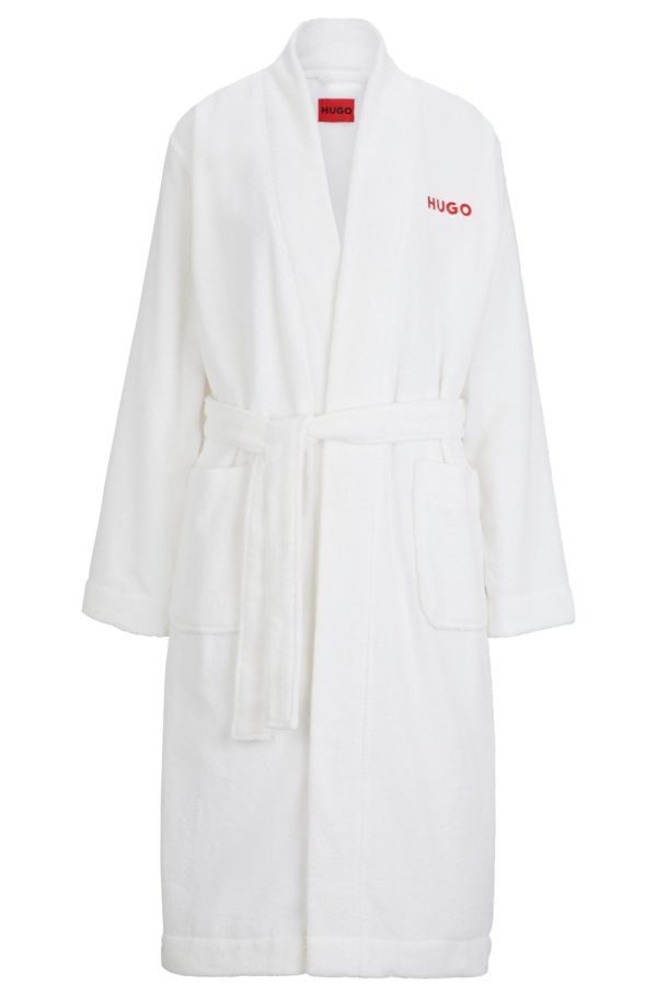 Hugo Boss Peignoir en molleton de coton avec logo brodé