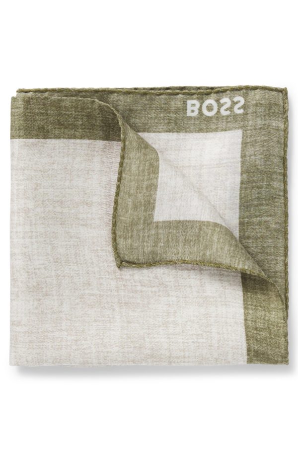 Hugo Boss Pochette de costume imprimée avec bordure logotée