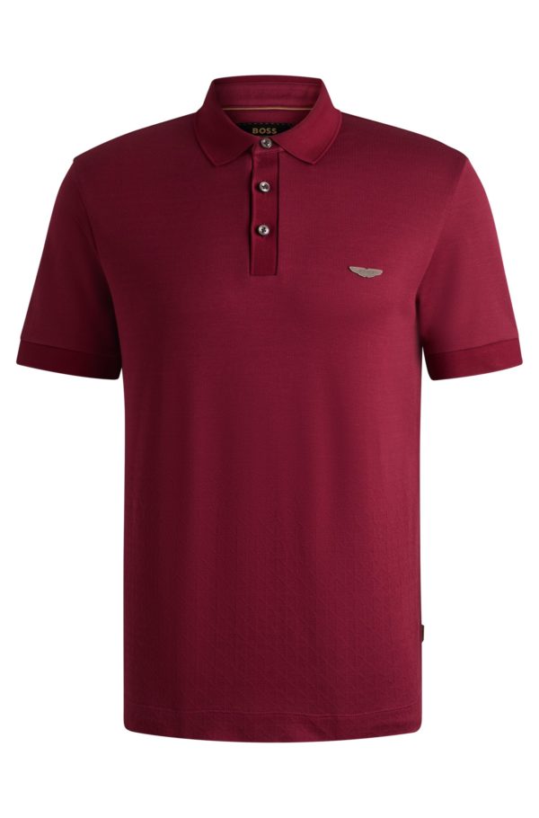 Hugo Boss Polo BOSS x ASTON MARTIN en soie et coton avec jacquard dégradé