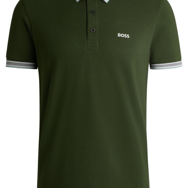 Hugo Boss Polo Paddy en piqué de coton avec sous-col logoté