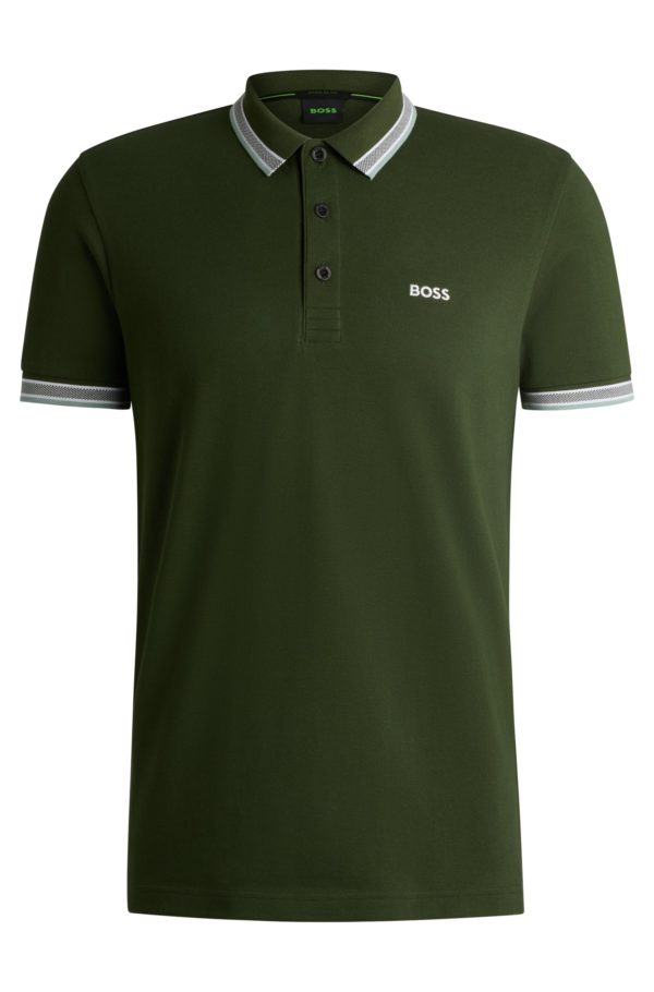 Hugo Boss Polo Paddy en piqué de coton avec sous-col logoté