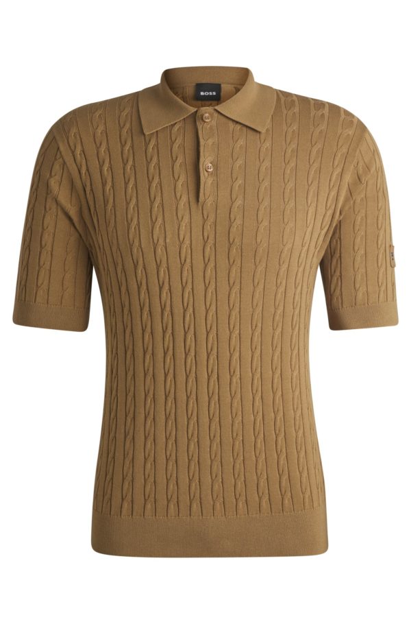 Hugo Boss Polo d’équitation en maille à la structure torsadée