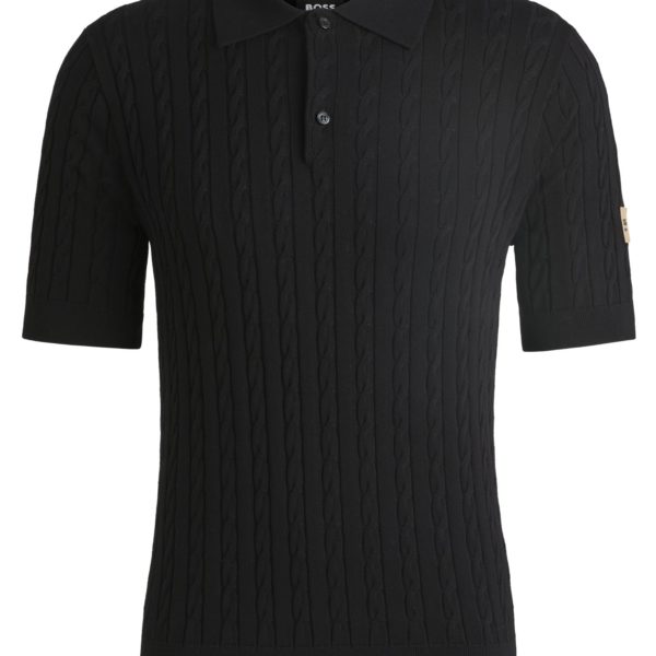 Hugo Boss Polo d’équitation en maille à la structure torsadée