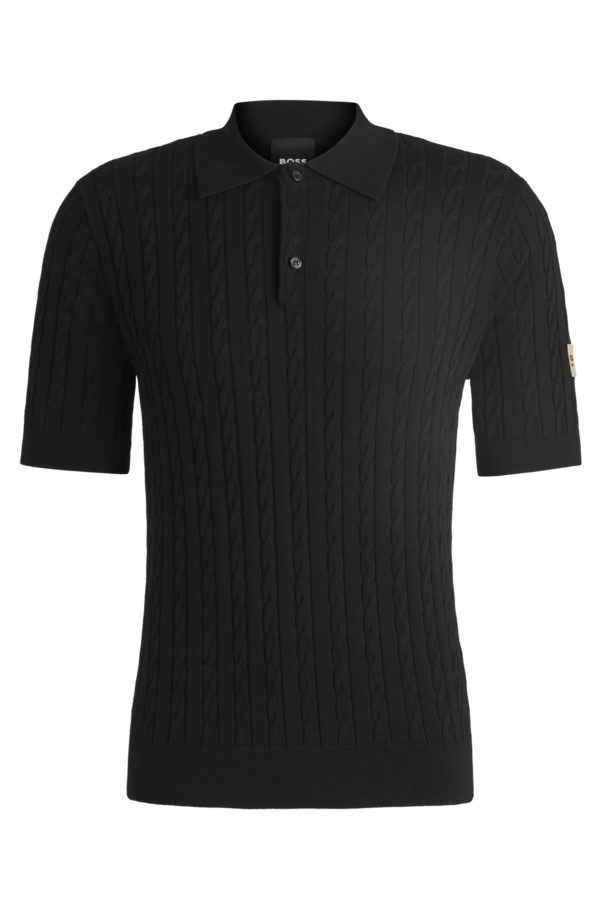 Hugo Boss Polo d’équitation en maille à la structure torsadée