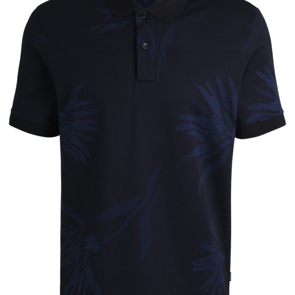 Hugo Boss Polo en coton mercerisé avec jacquard à fleurs