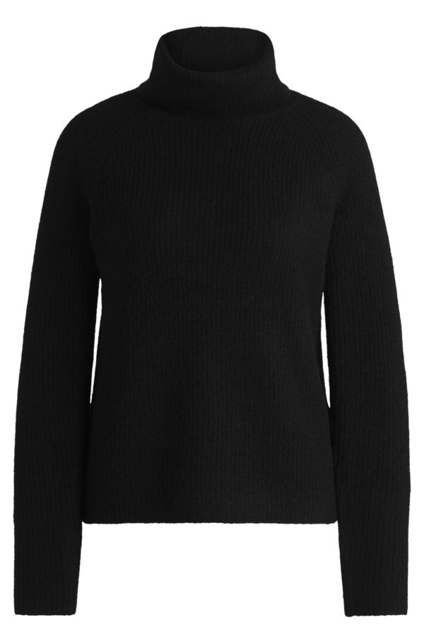 Hugo Boss Pull à col roulé en laine côtelée mélangée