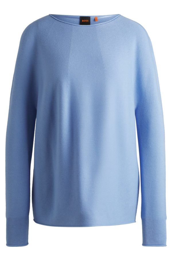 Hugo Boss Pull à encolure large avec base et poignets roulottés