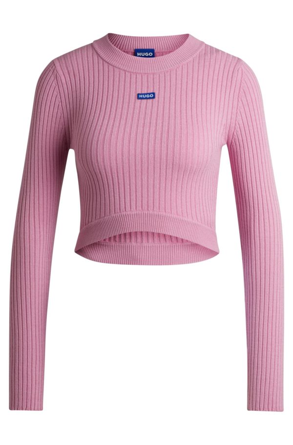 Hugo Boss Pull court avec étiquette logotée bleue